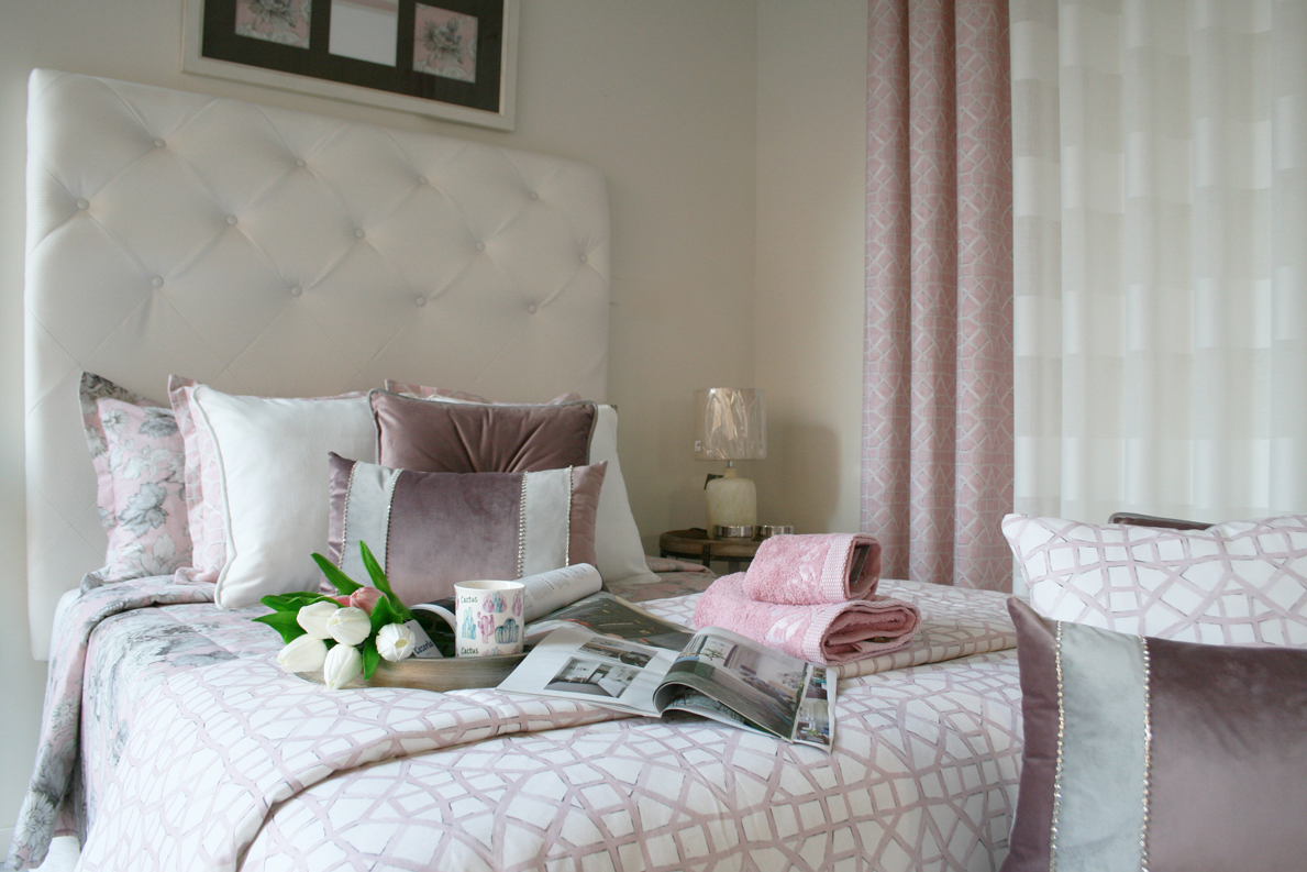 cortinas onda perfecta rosa blanco cojines colchas confección a medida cazorla córdoba
